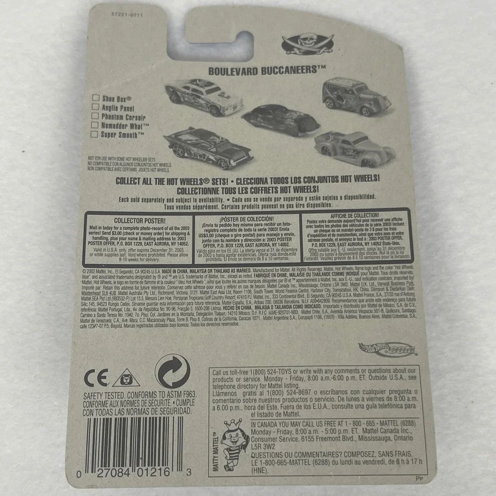 Hot Wheels 2003 Super Smooth Boulevard Buccaneers Silver 084 Highway 35 Mattel